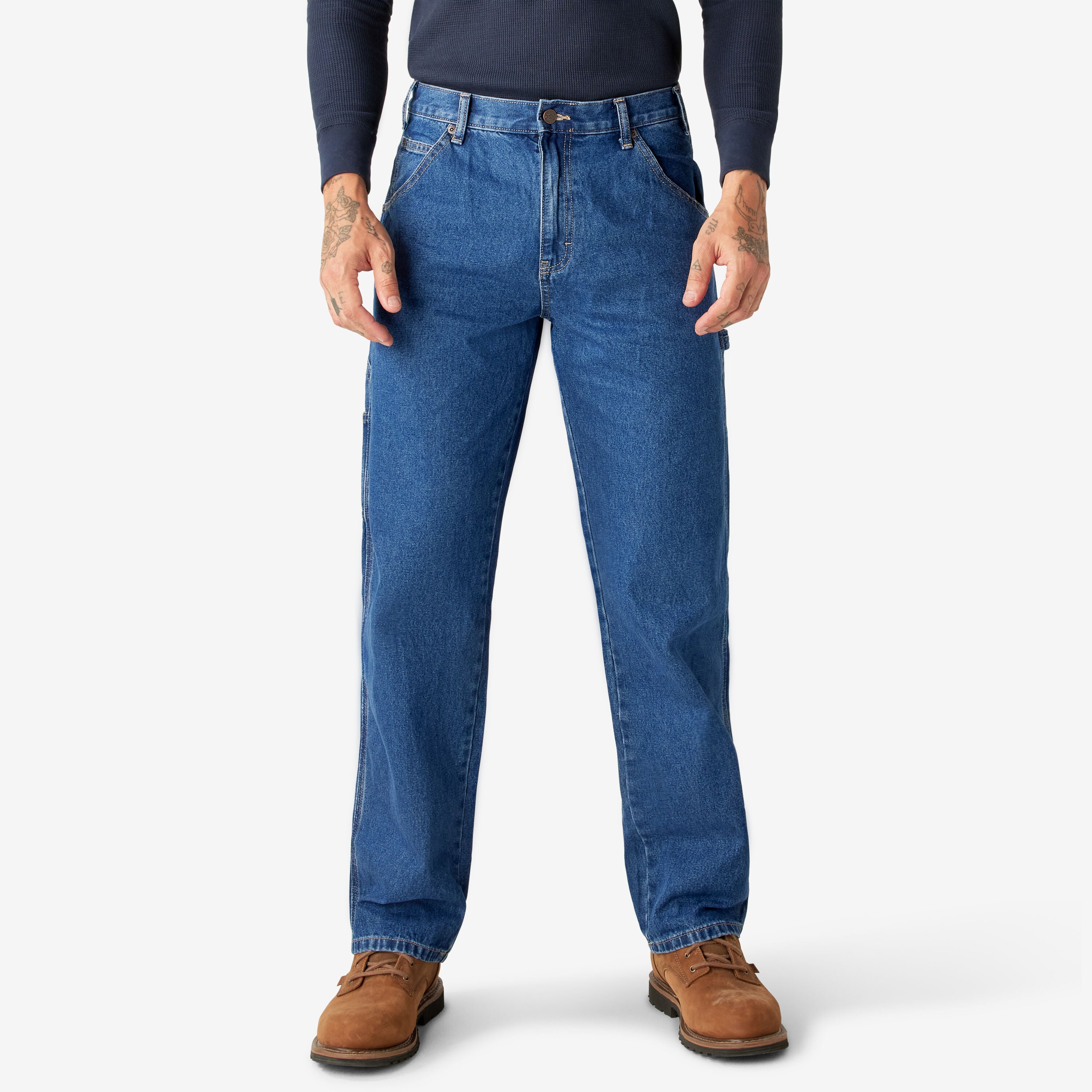 パンツ Let LOOSE Stone Washed Indigo Jeans w30 Dickies Men's Relaxed Fit Carpenter Pants - Stonewashed