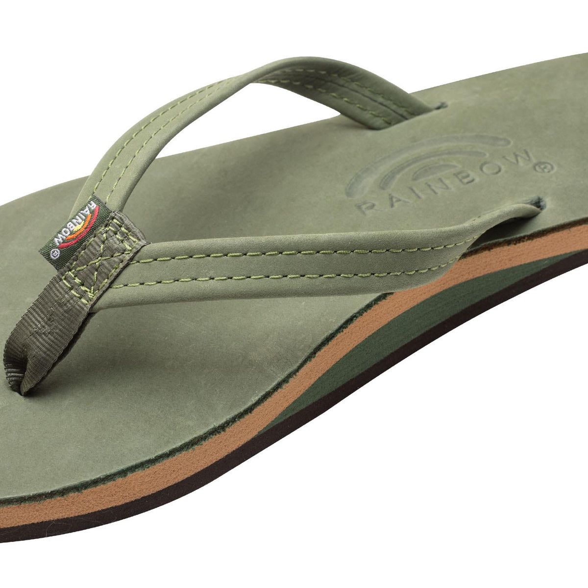 Rainbow Limited Edition Narrow Strap Womens Sandal (Forest Green 