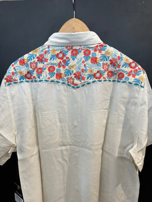 Seager Flora Amarillo S/S Button Up (White Vintage)