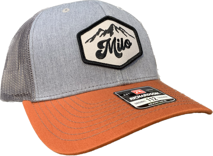 Milo Mountain 112 Trucker Hat (Grey/Rust)