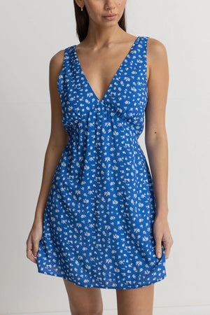 Rhythm Elodie Floral Mini Dress (Blue)