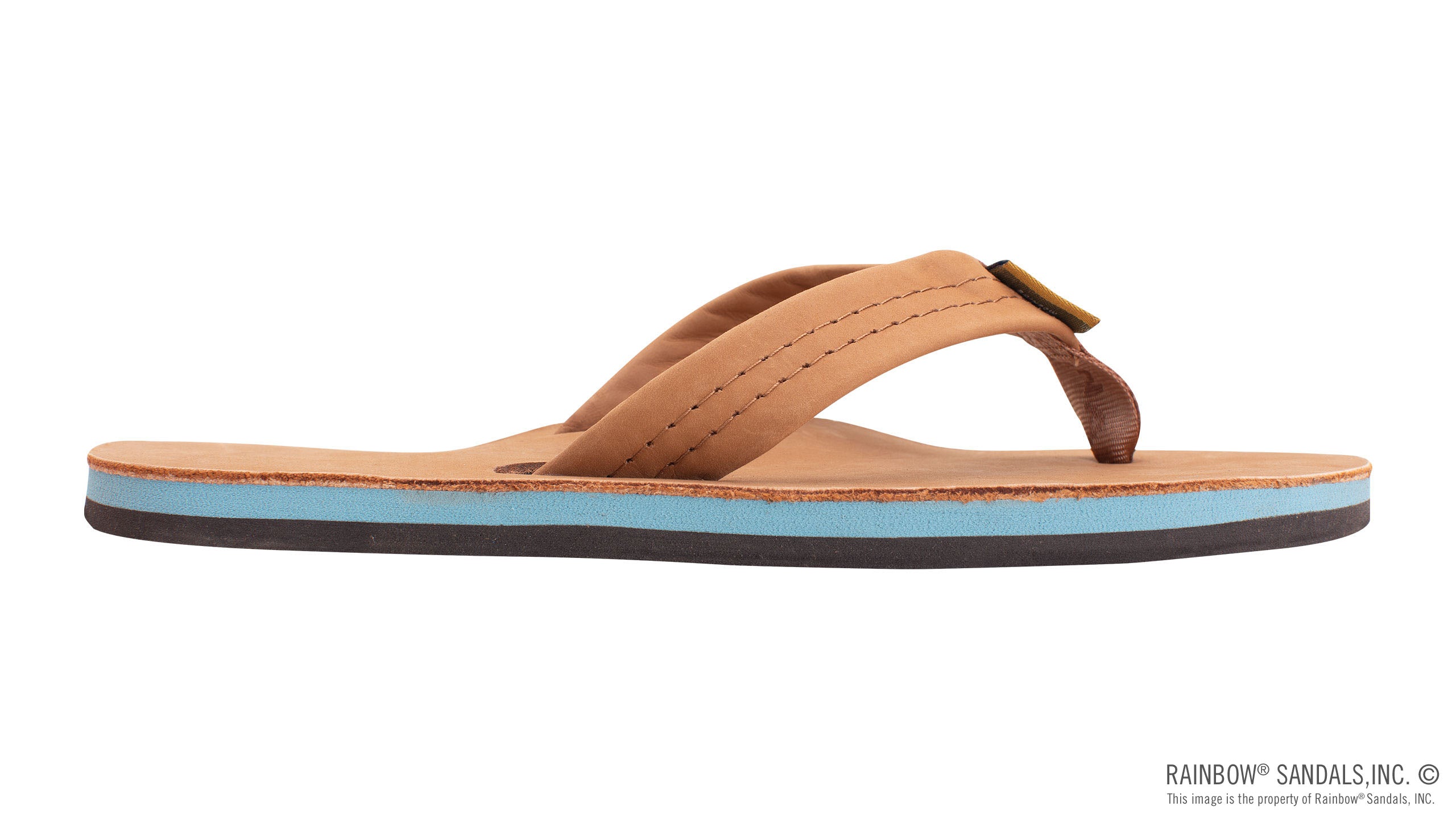 Rainbow 301 Premium Leather Mens Sandal (Tan/Blue) – Milo Snow and
