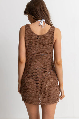 Rhythm Maddie Knit Scoop Neck Mini Dress (Chocolate)