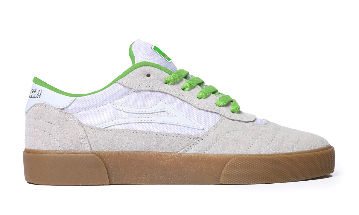 Lakai Cambridge X Yeah Right White UV Green Suede Milo Snow and Skate