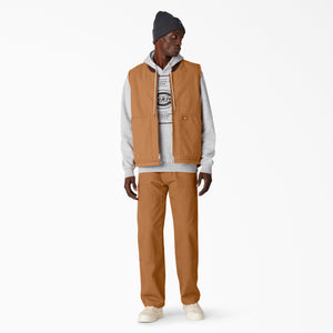 Dickies Stonewash Duck High Fleece Lined Vest (Duck Brown)