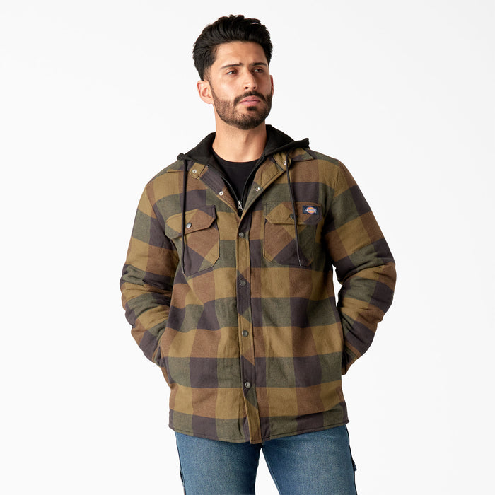 Dickies Hooded Quilted Flannel Jacket (Navy)