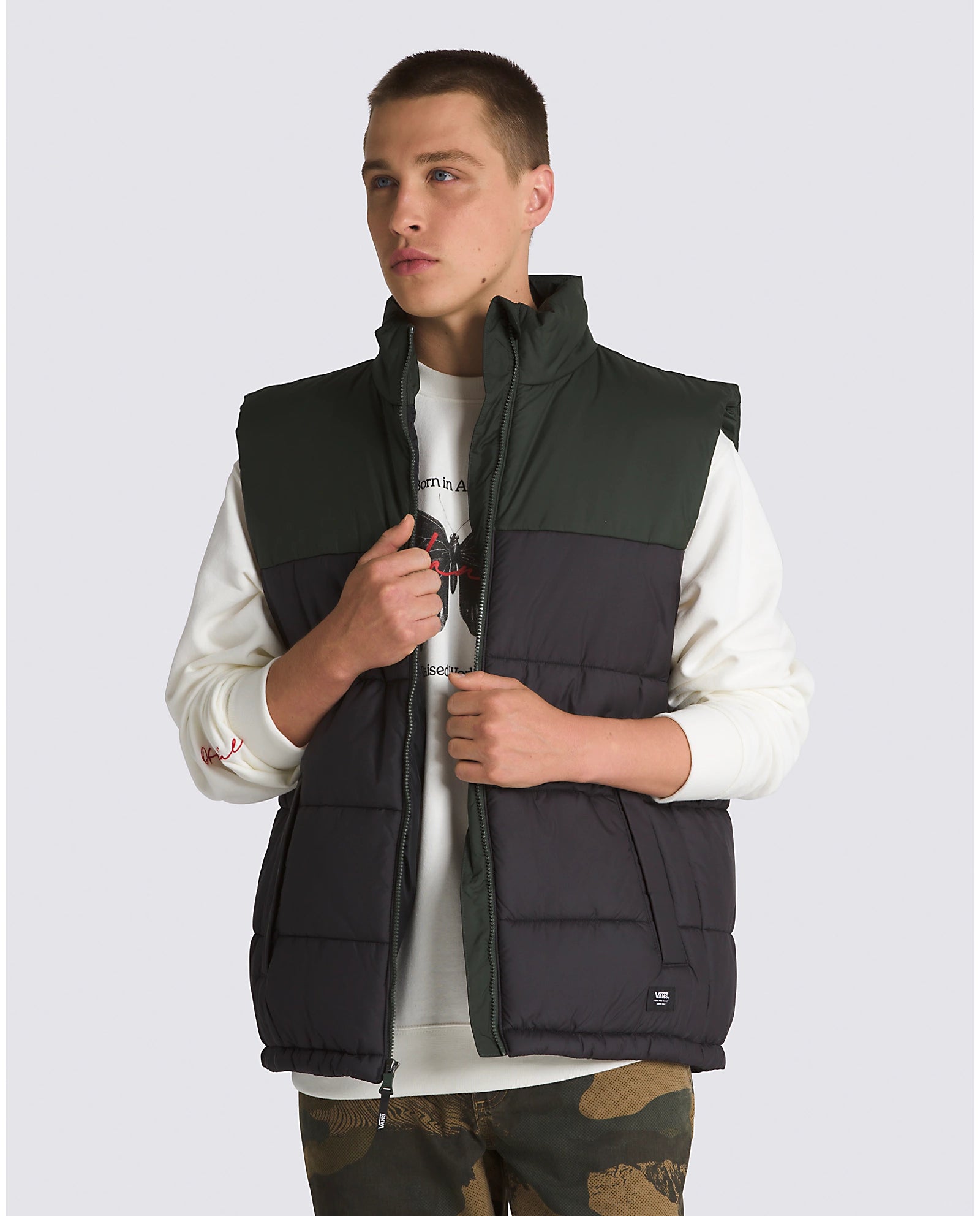 Vans No Hood Norris MTE Puffer Vest (Green) – Milo Snow and Skate Vans No Hood Norris MTE Puffer Vest (Green) – Milo Snow and Skate