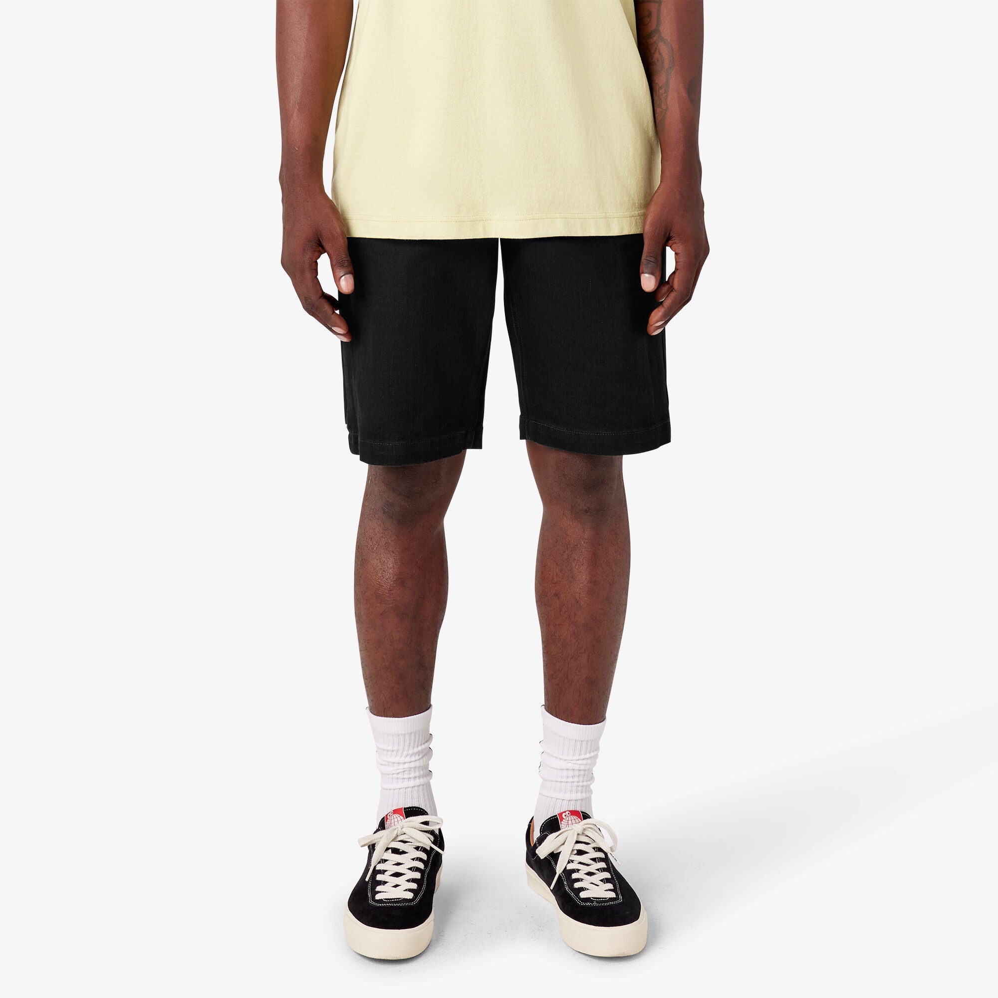 Dickies Skateboarding Denim Carpenter Shorts Black Denim Milo Snow and Skate