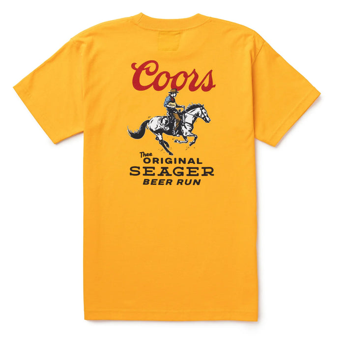 Seager X Coors Banquet Beer Run Tee Yellow