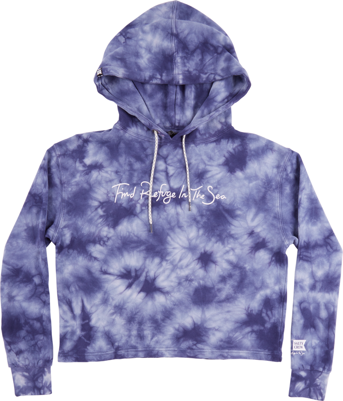 Salty Crew Sand Set Crop Hoody (Navy Tie Dye)