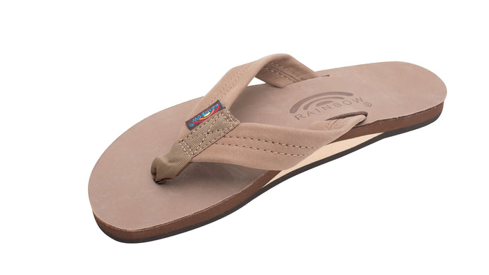 Rainbow 301 alts Premium Leather Womens Sandal (Dark Brown)