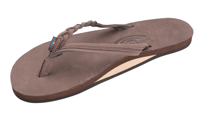 Rainbow Flirty Braidy Premium Leather Sandal (Expresso)
