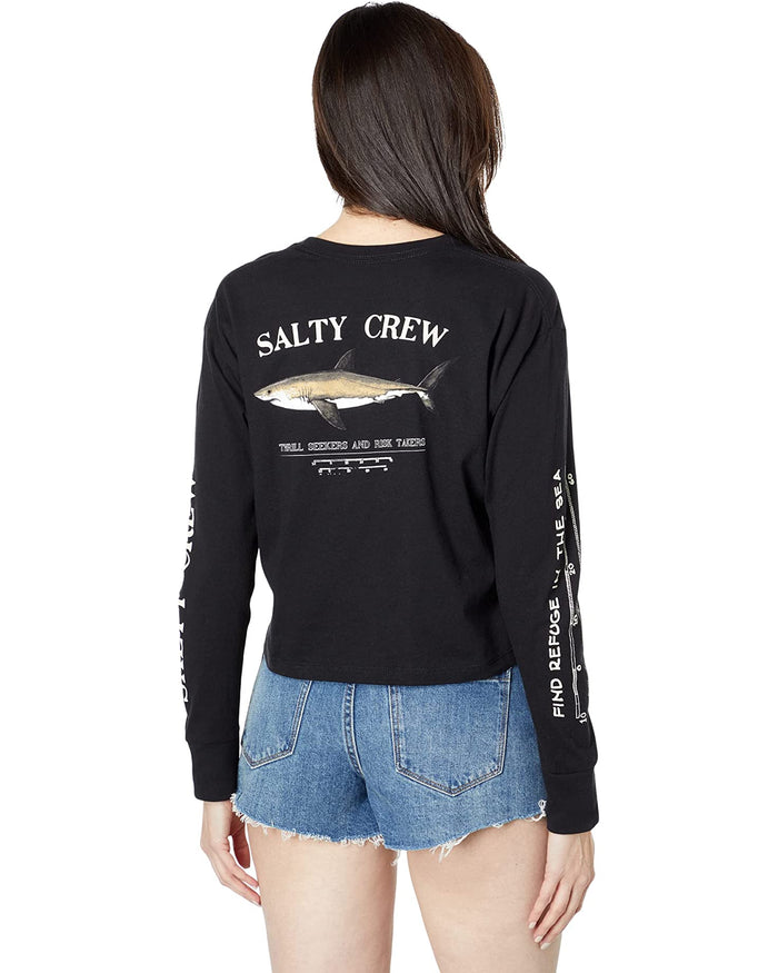 Salty Crew Bruce Long Sleeve Crop (Black)