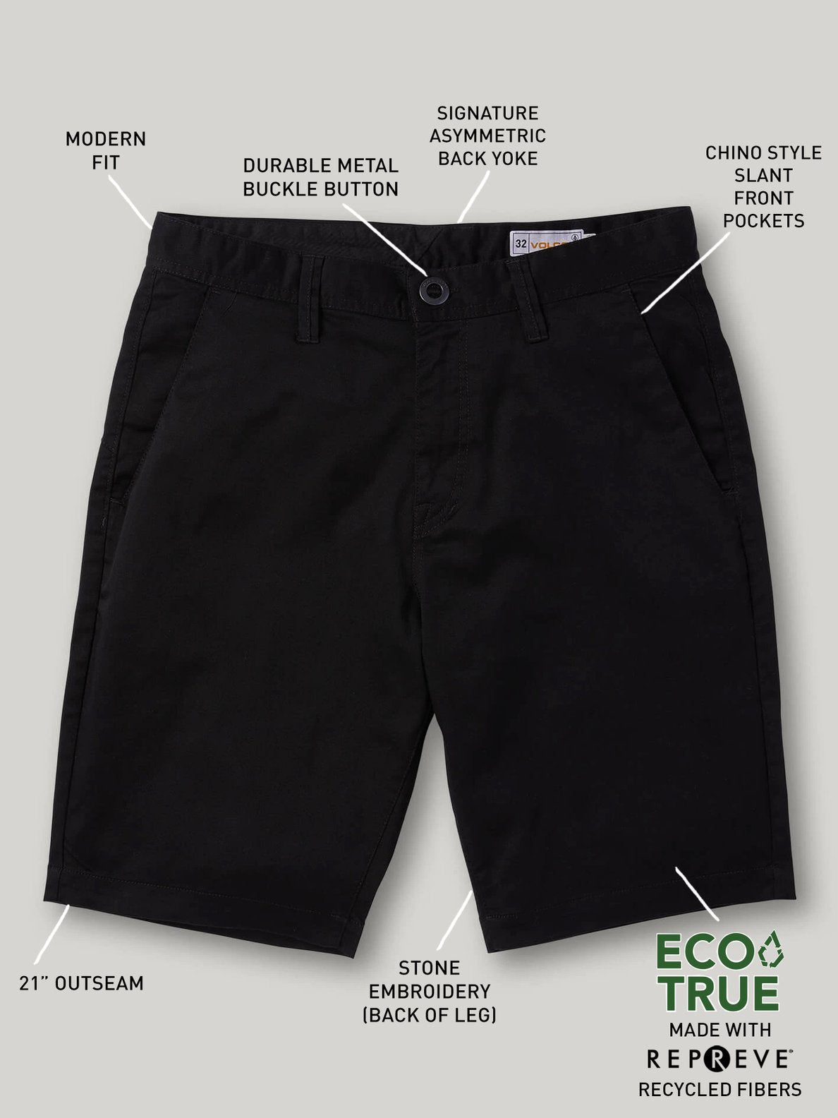 Volcom men's frickin modern stretch chino short on sale