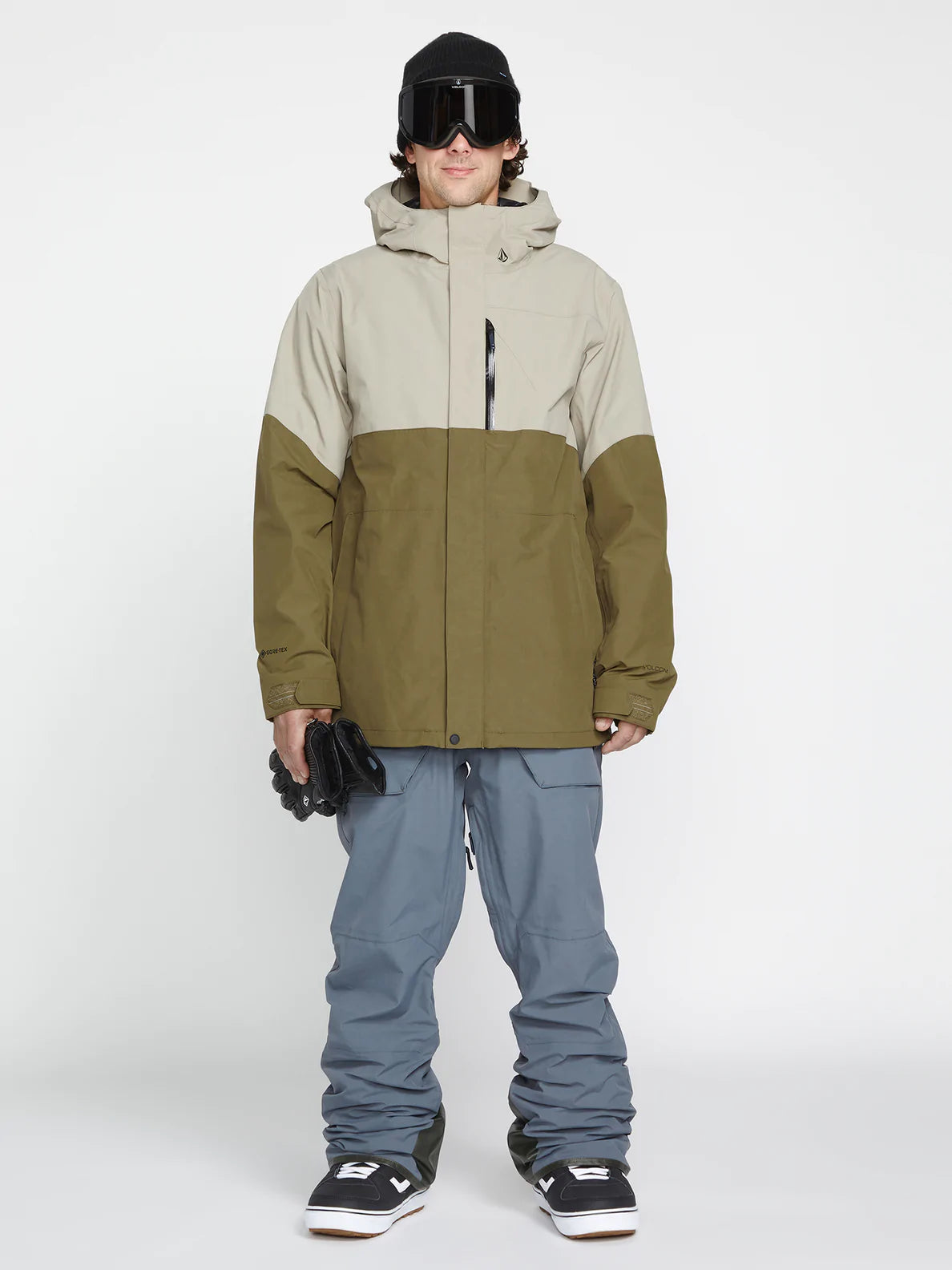 Volcom L Gore Tex Snowboard Jacket Dark Khaki Milo Snow and Skate