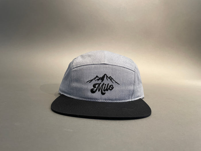 Milo Mountain Cotton Twill 5-Panel (H. Grey/Black)