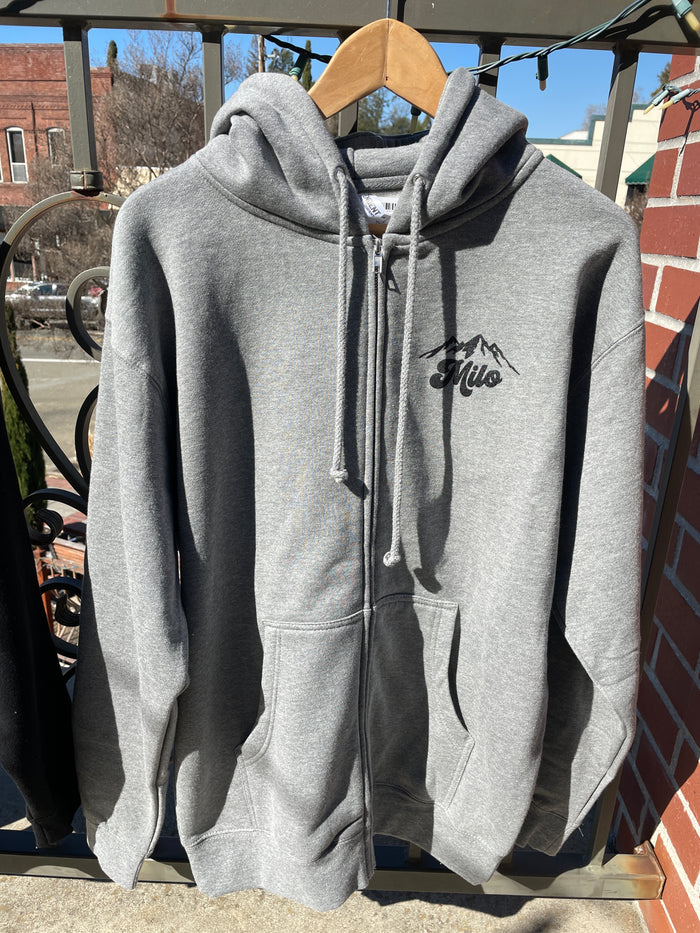 Milo Mountain Crest Zip Hoody (Dark Heather Grey)