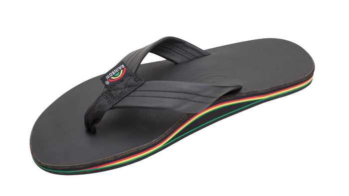 Rainbow Rastafarian Premium Leather Mens Sandal