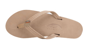 Rainbow Narrow Strap Premium Leather Womens Sandal (Sierra Brown)
